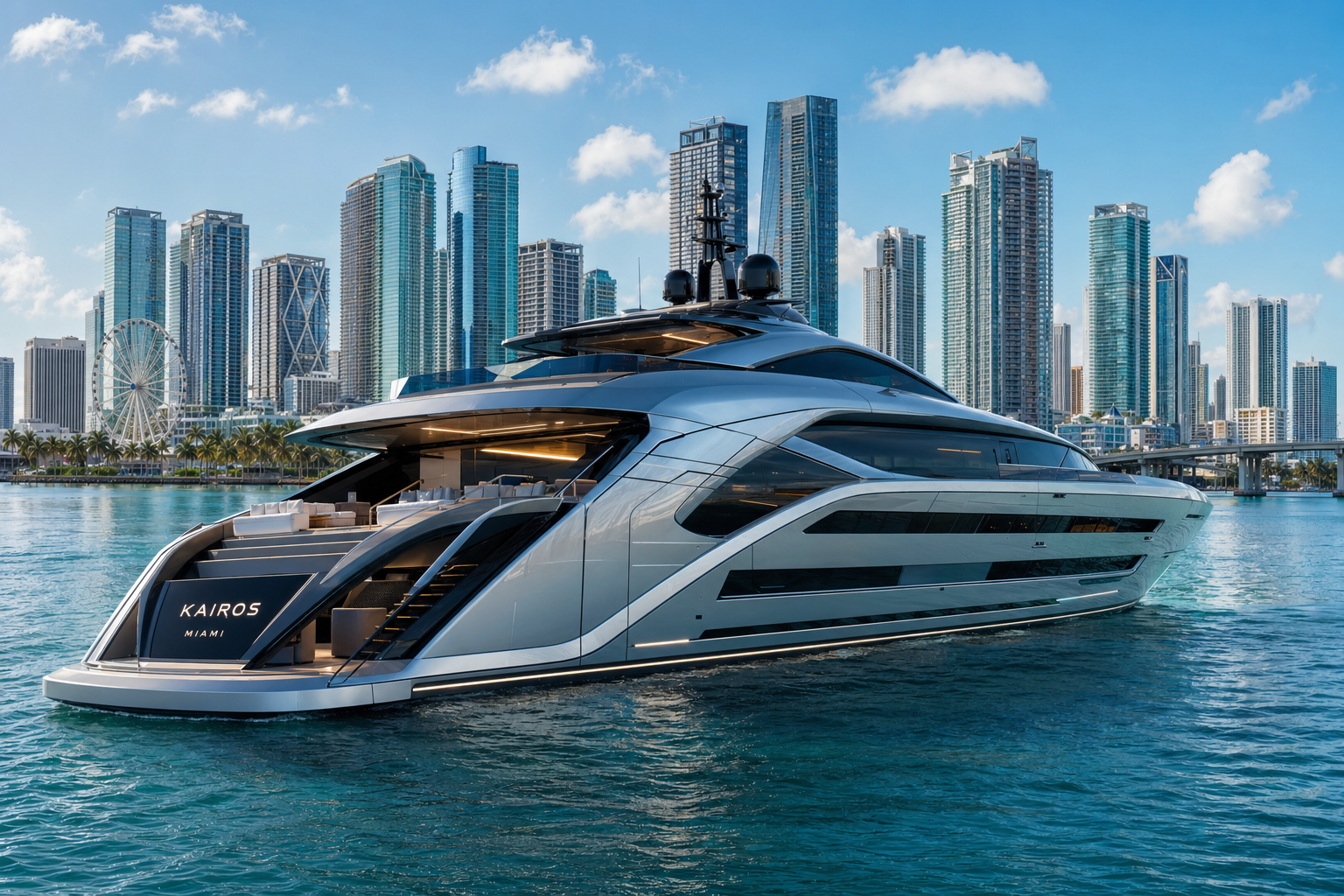 yacht in Miami harbor